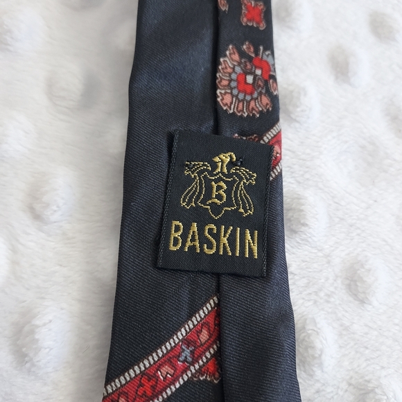 Vintage Christian Dior Tie Cravates Baskin Collab Logo Paris New York Necktie - Picture 7 of 13